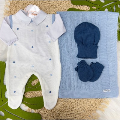  Saída de Maternidade Serenity - Azul Bebê